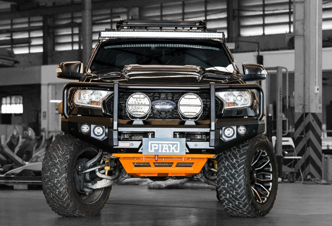 PIAK Elite 3-Loop Winch Bar Ford Ranger & Everest 2015-2022 (Black & Orange)