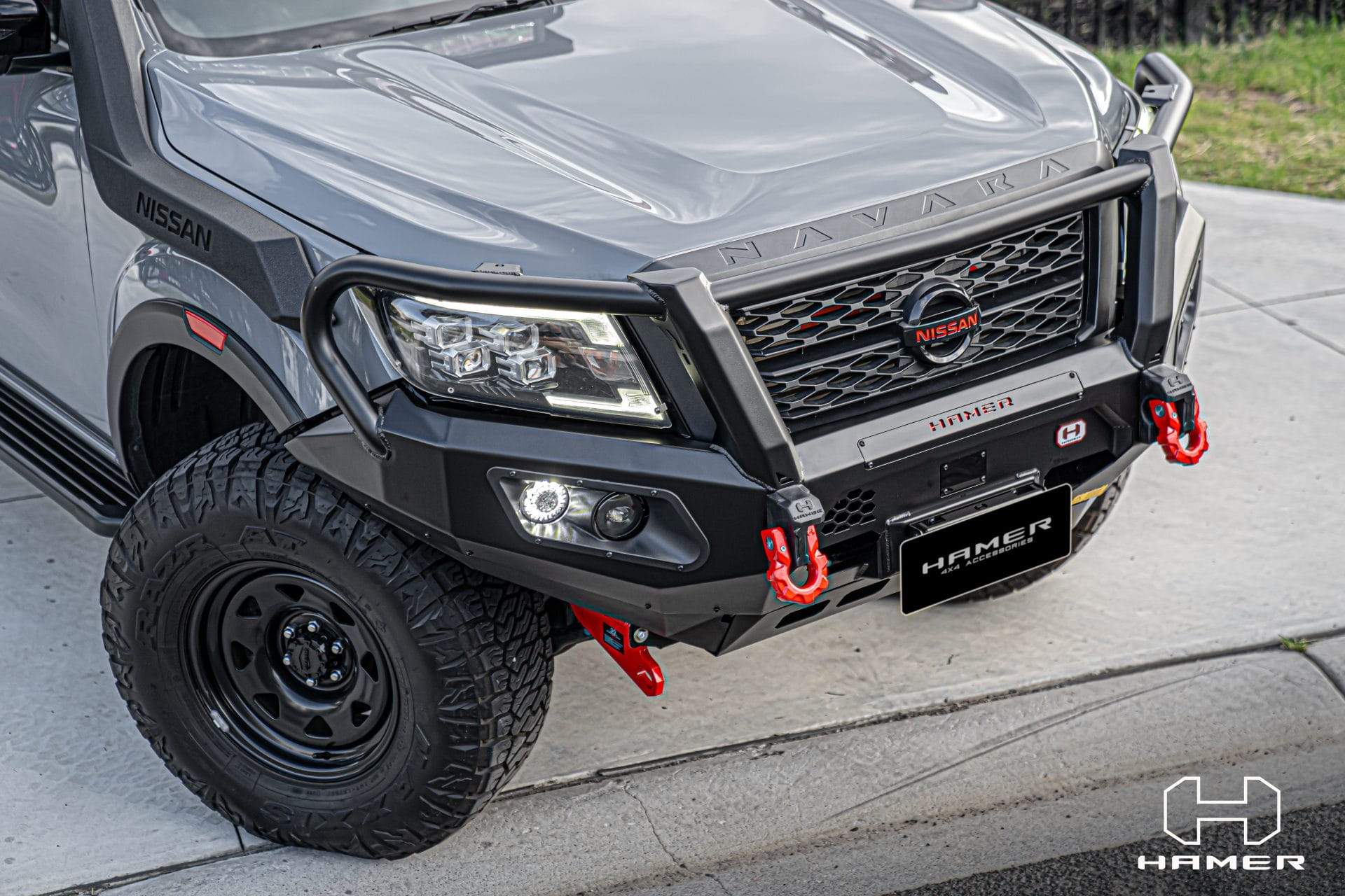 HAMER NISSAN NAVARA 2021-Present BULL BAR King Series Plus (Incl. Rated Recovery Points)