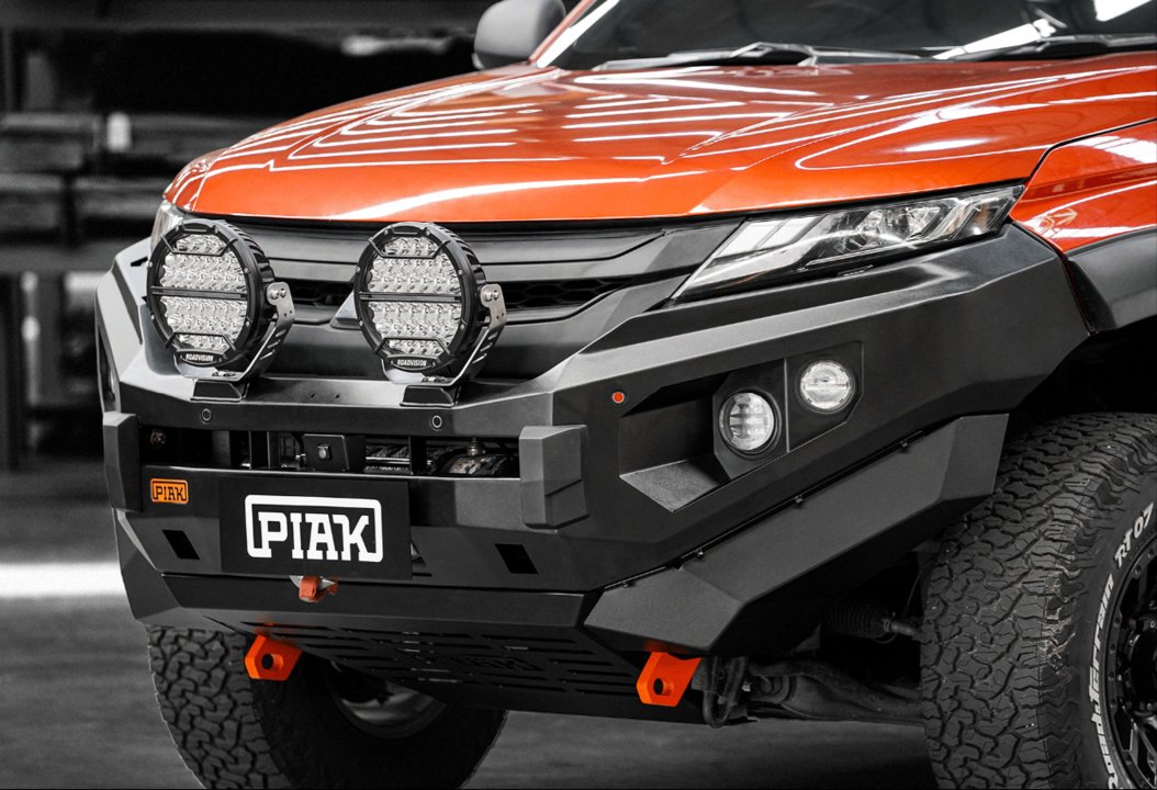 PIAK Elite Non Loop Winch Bar Mitsubishi Triton 2019+ (Orange & Black)