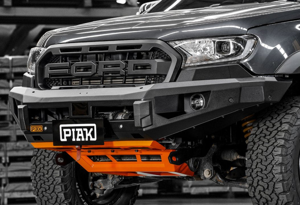 PIAK Elite Non Loop Winch Bar Ford Ranger & Everest 2015-2022 (Black & Orange)