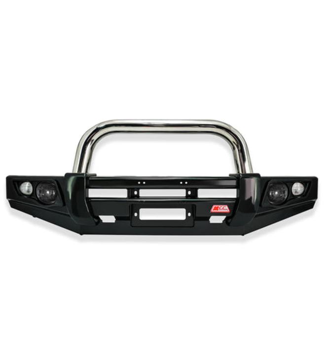 Navara Np300 2021-Present - 707-01 Falcon Bull Bar Single Stainless Loop Package (LED Foglight) IEB Compatible (Intelligent Emergency Braking)