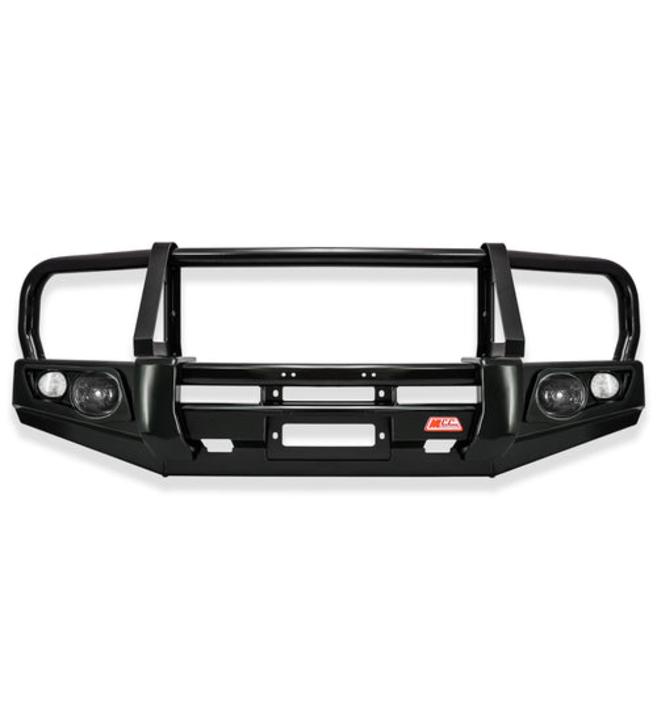 Jackaroo 1992-1998 707-02 Falcon Bull Bar Black A-Frame Package (LED Foglight) - SKU-MCC-07007-702FOG