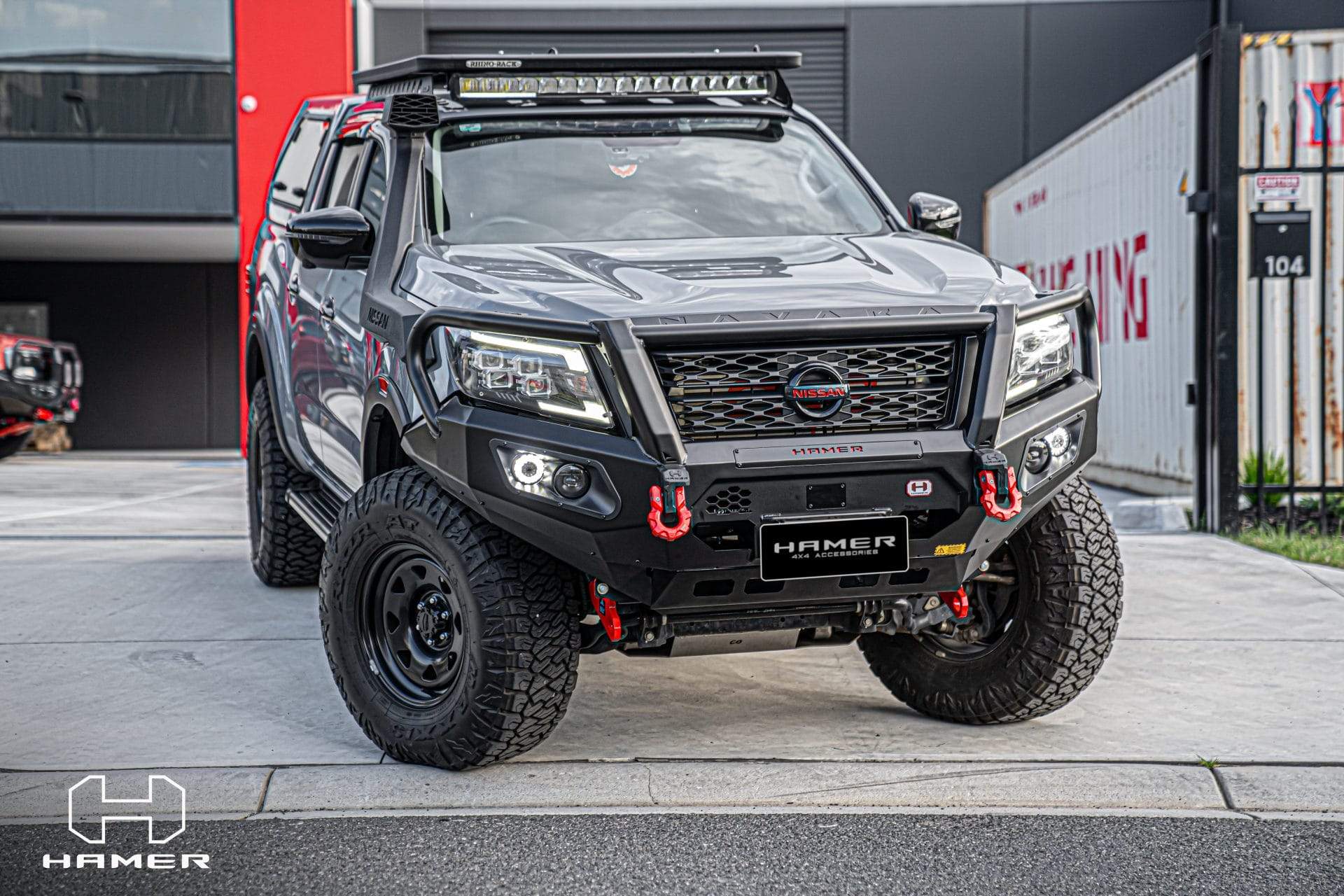 HAMER NISSAN NAVARA 2021-Present BULL BAR King Series Plus (Incl. Rated Recovery Points)
