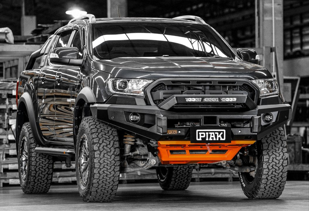 PIAK Elite Non Loop Winch Bar Ford Ranger & Everest 2015-2022 (Black & Orange)
