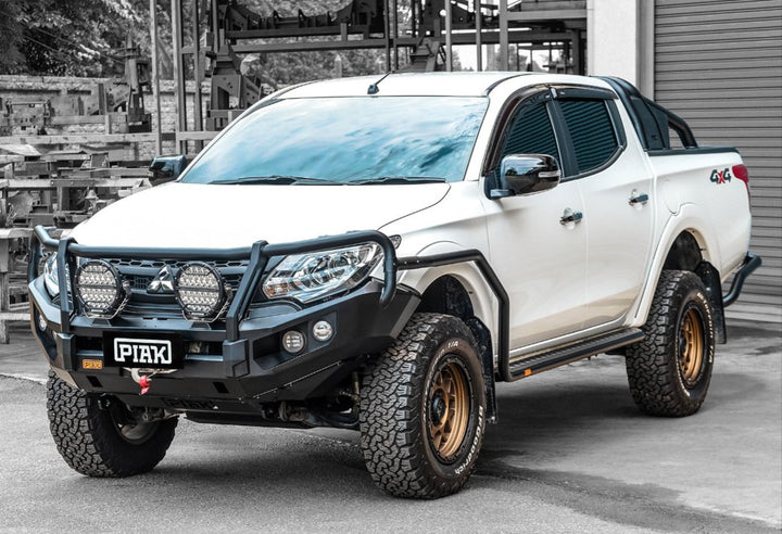 PIAK Elite 3-Loop Winch Bar Mitsubishi Triton 2015-2019 (Black Recovery Points)