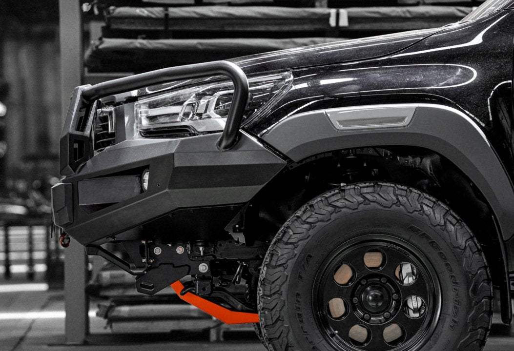 PIAK Elite 3-Loop Winch Bar Toyota Hilux 2020+ (Black & Orange)